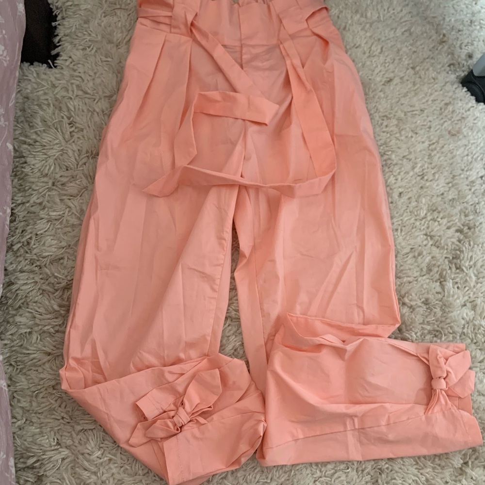 CBR cotton Bow Pants - peach
